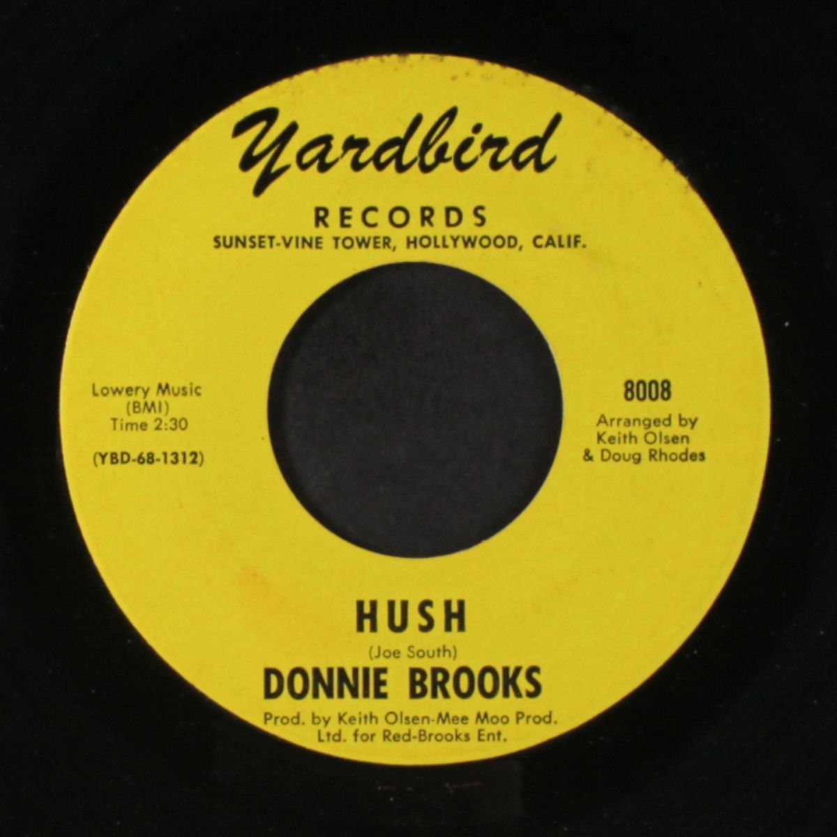 hush / sunshine, summertime and love by DONNIE BROOKS
