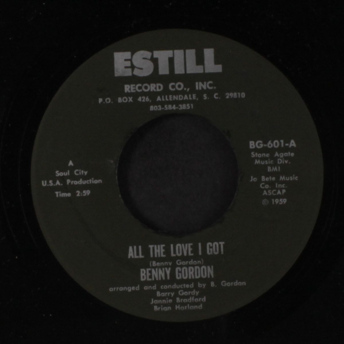 so much in love / all the love i got by BENNY GORDON