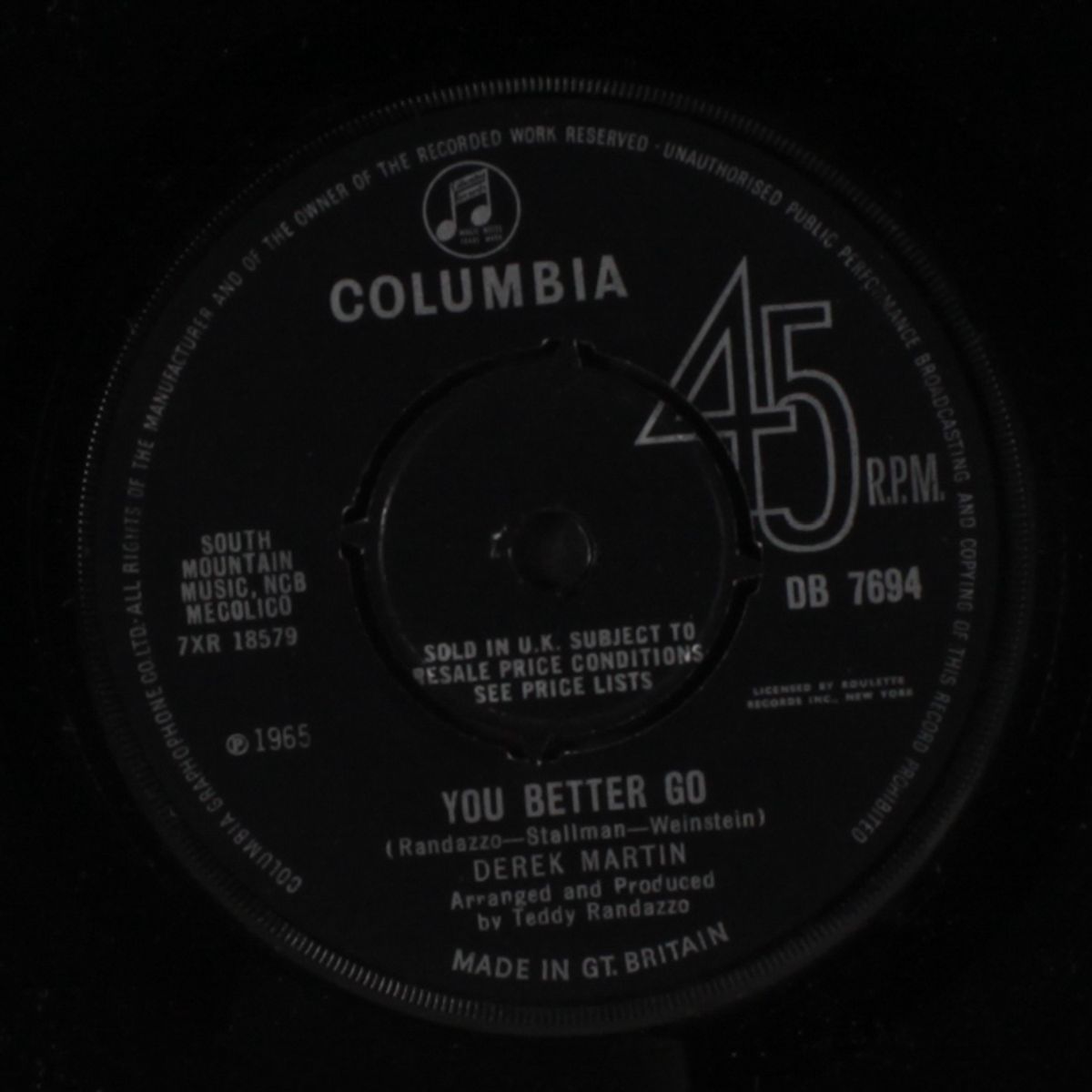 you better go / you know by DEREK MARTIN