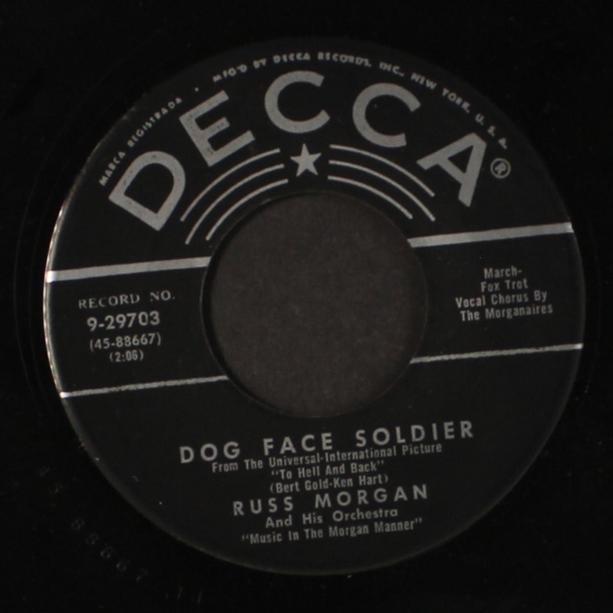 dog face soldier / don't cry sweetheart by RUSS MORGAN