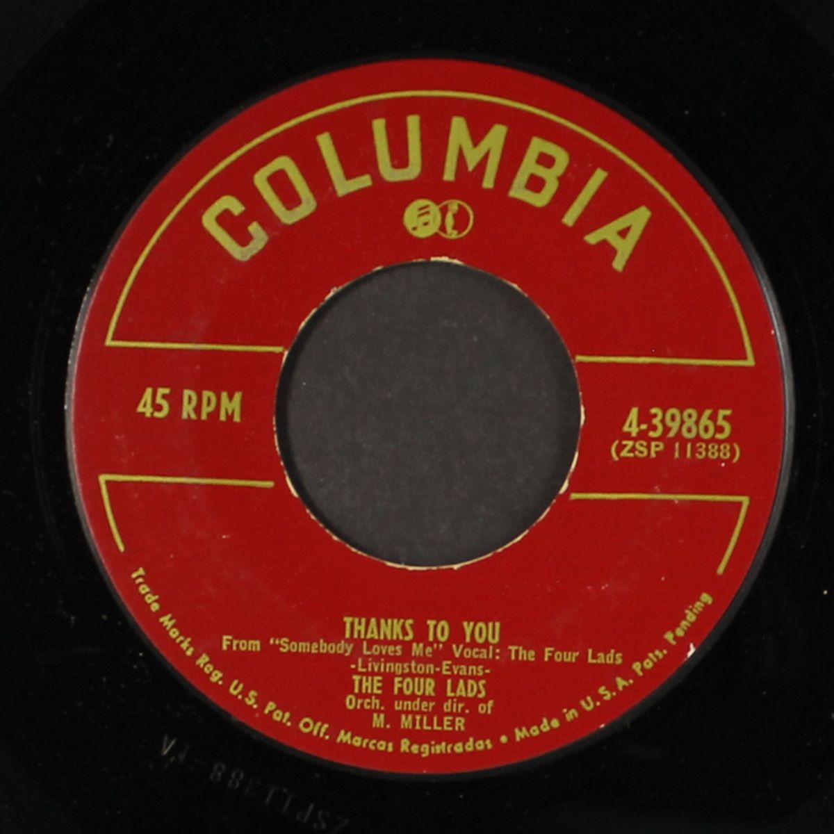 somebody loves me / thanks to you by FOUR LADS