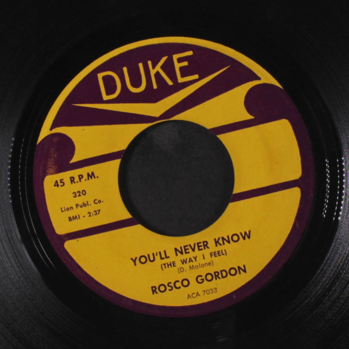 the dilly bop / you'll never know by ROSCO GORDON