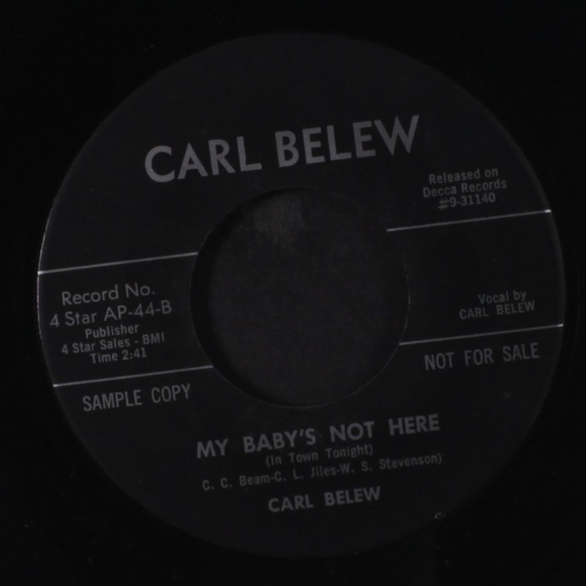the end of time / my baby's not here by CARL BELEW
