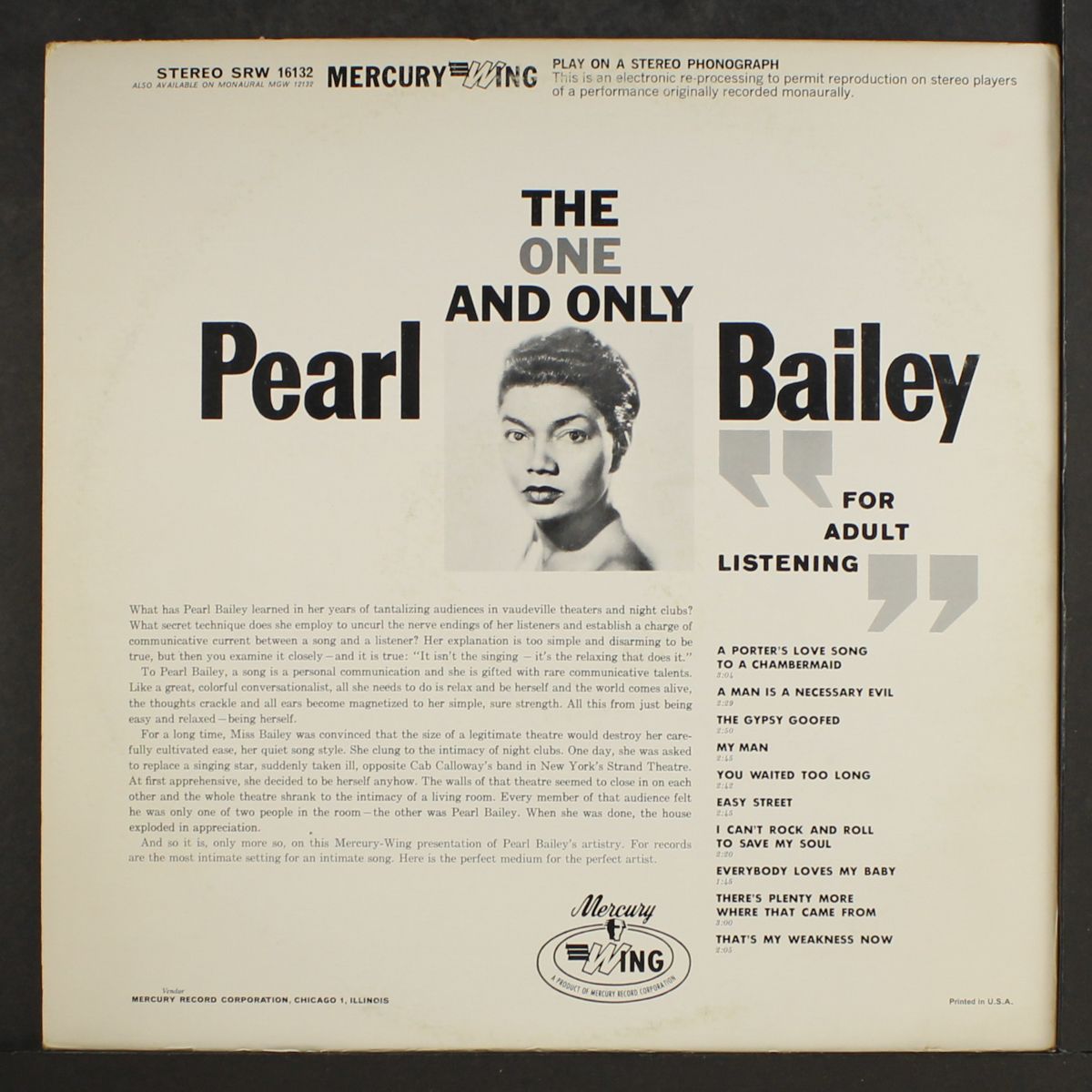 for adult listening by PEARL BAILEY