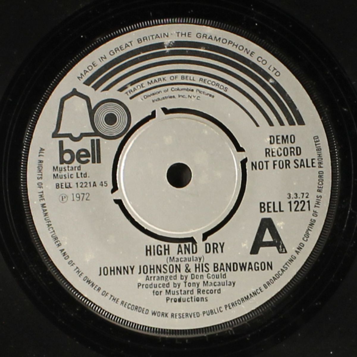 high and dry / never set me free by JOHNNY JOHNSON & HIS BANDWAGON