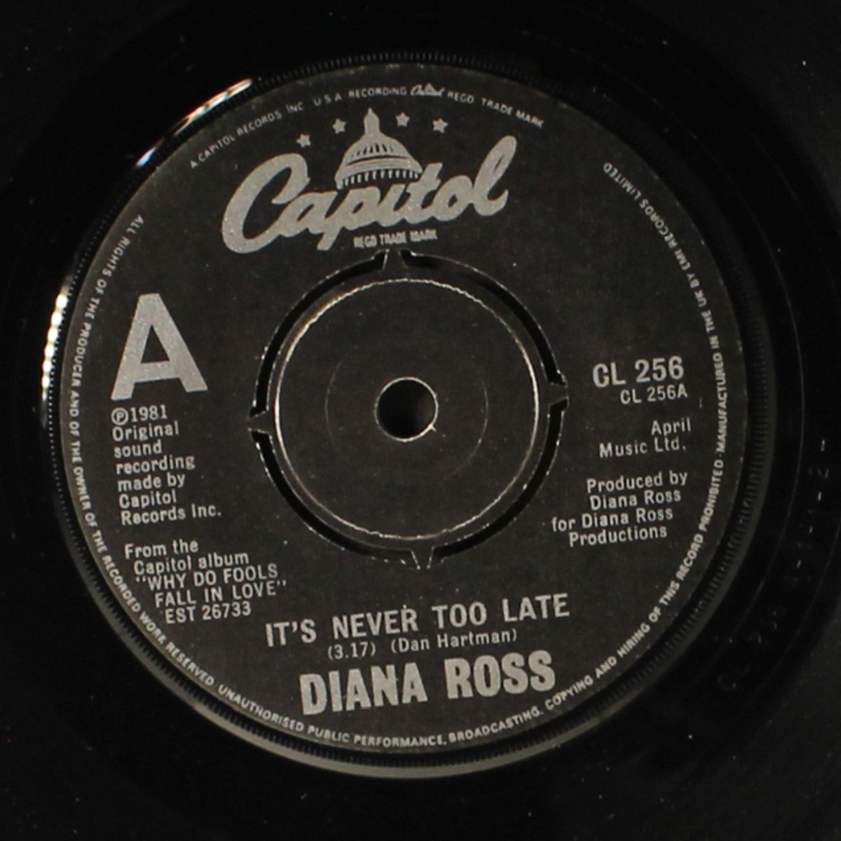 it's never too late / sweet surrender by DIANA ROSS