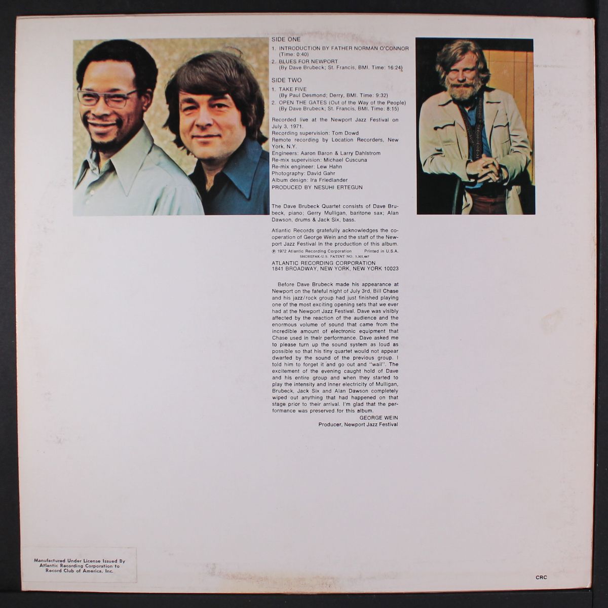 the last set at newport by DAVE BRUBECK
