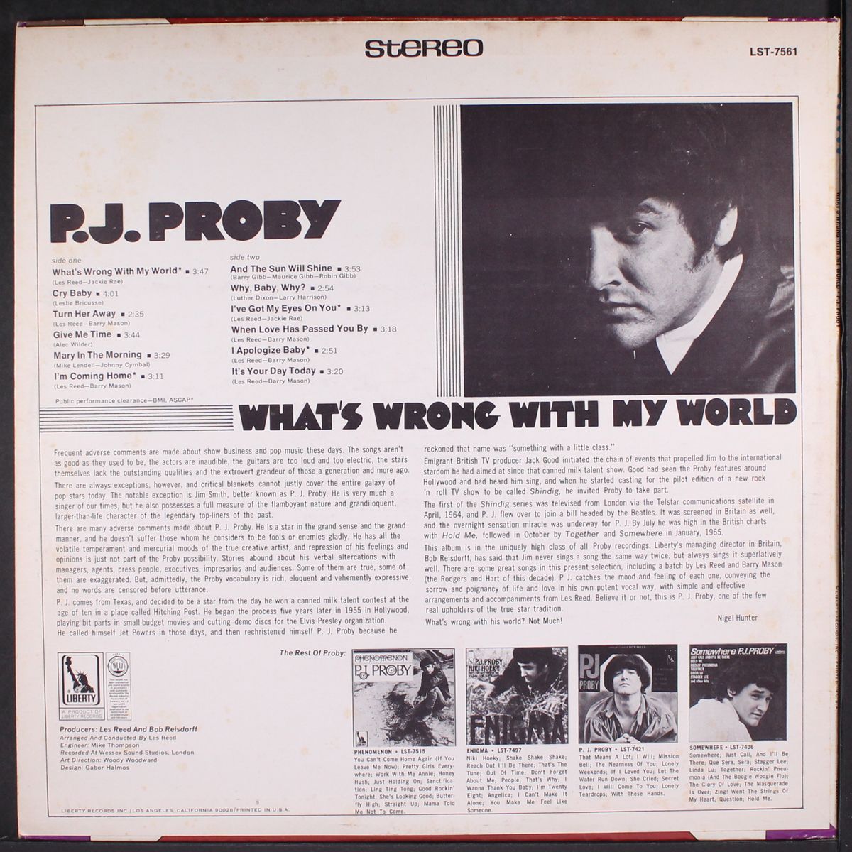 what's wrong with my world by P.J. PROBY