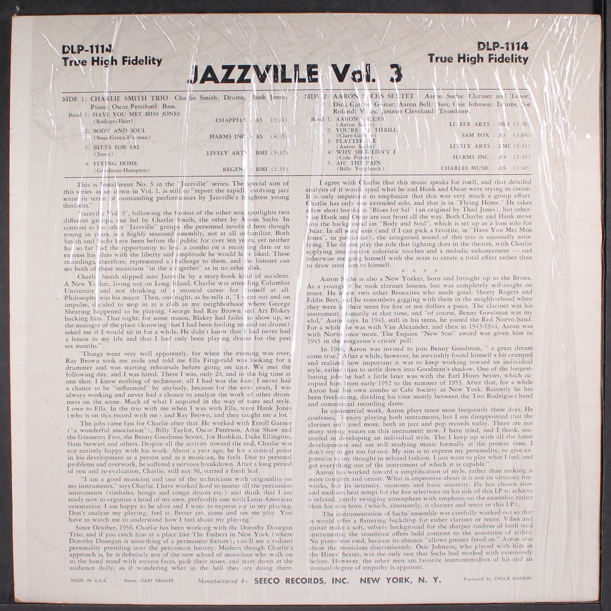 jazzville, vol. 3 by CHARLIE SMITH / AARON SACHS