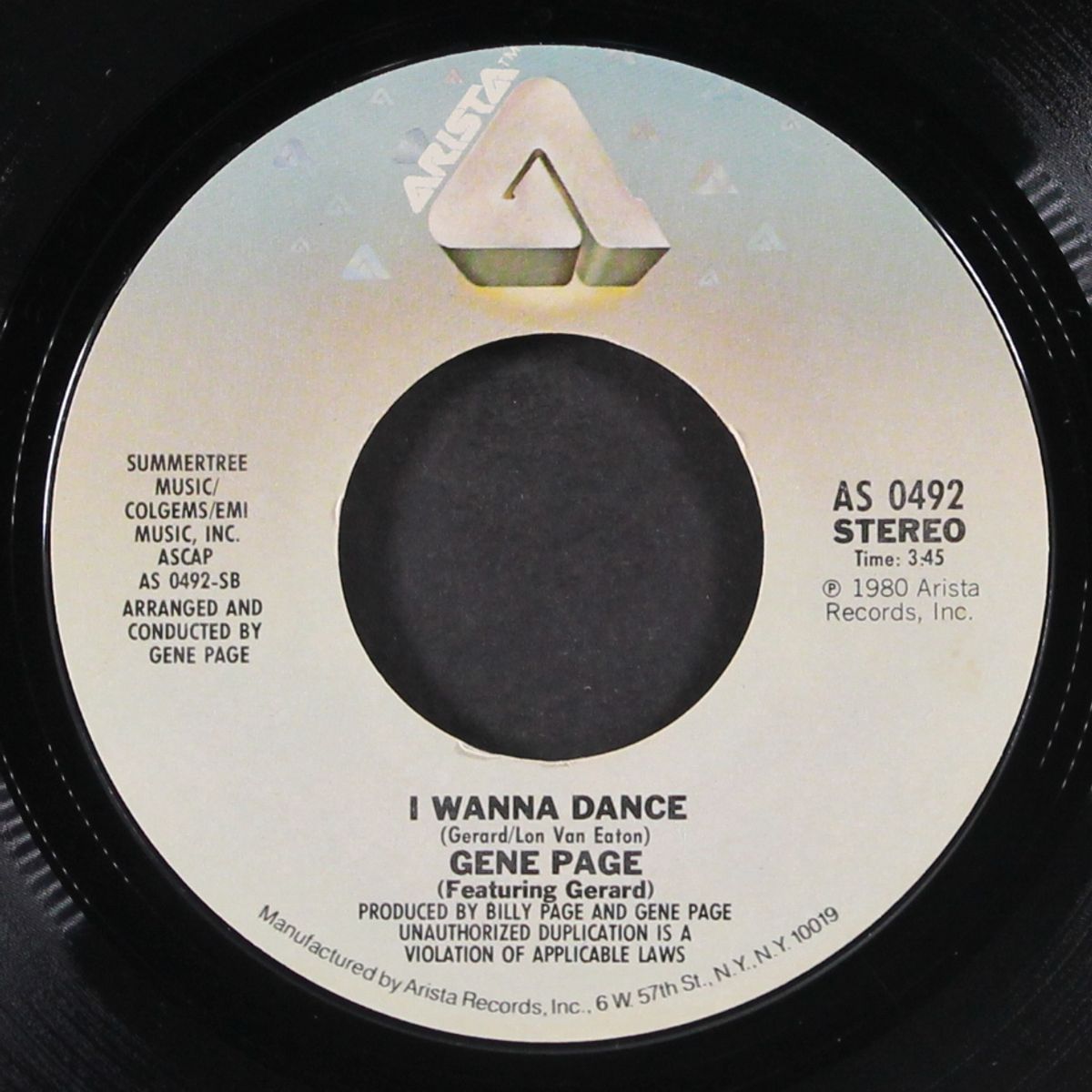 love starts after dark / i wanna dance by GENE PAGE