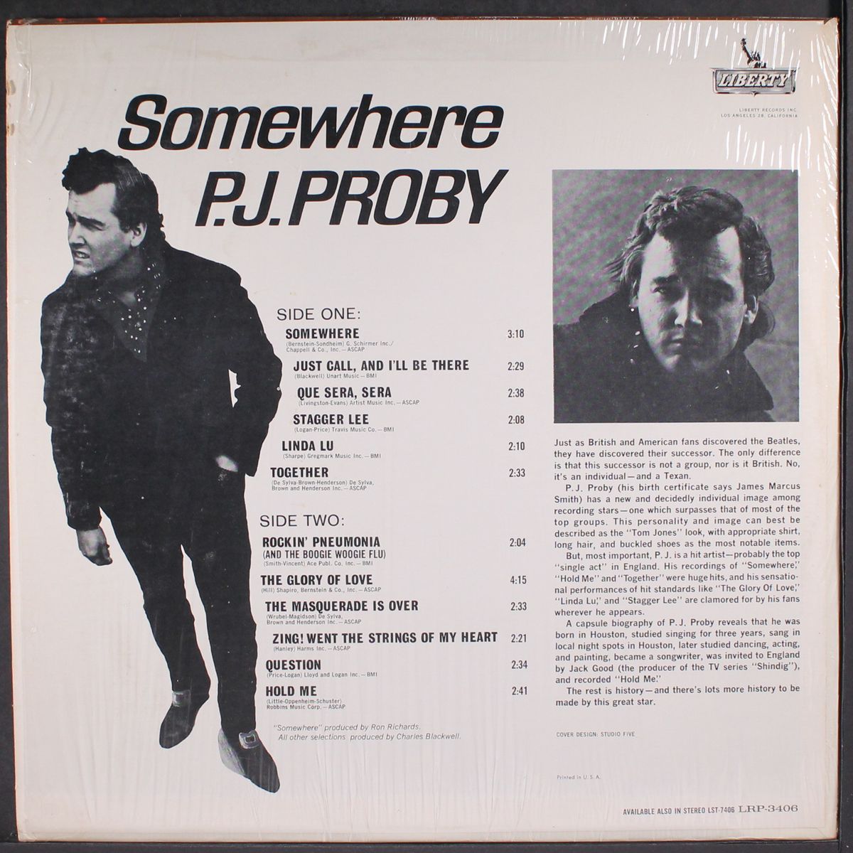 somewhere by P.J. PROBY