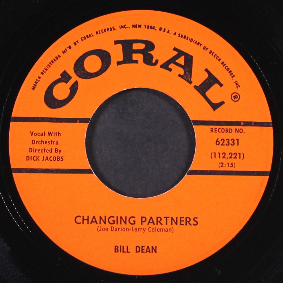changing partners by BILL DEAN