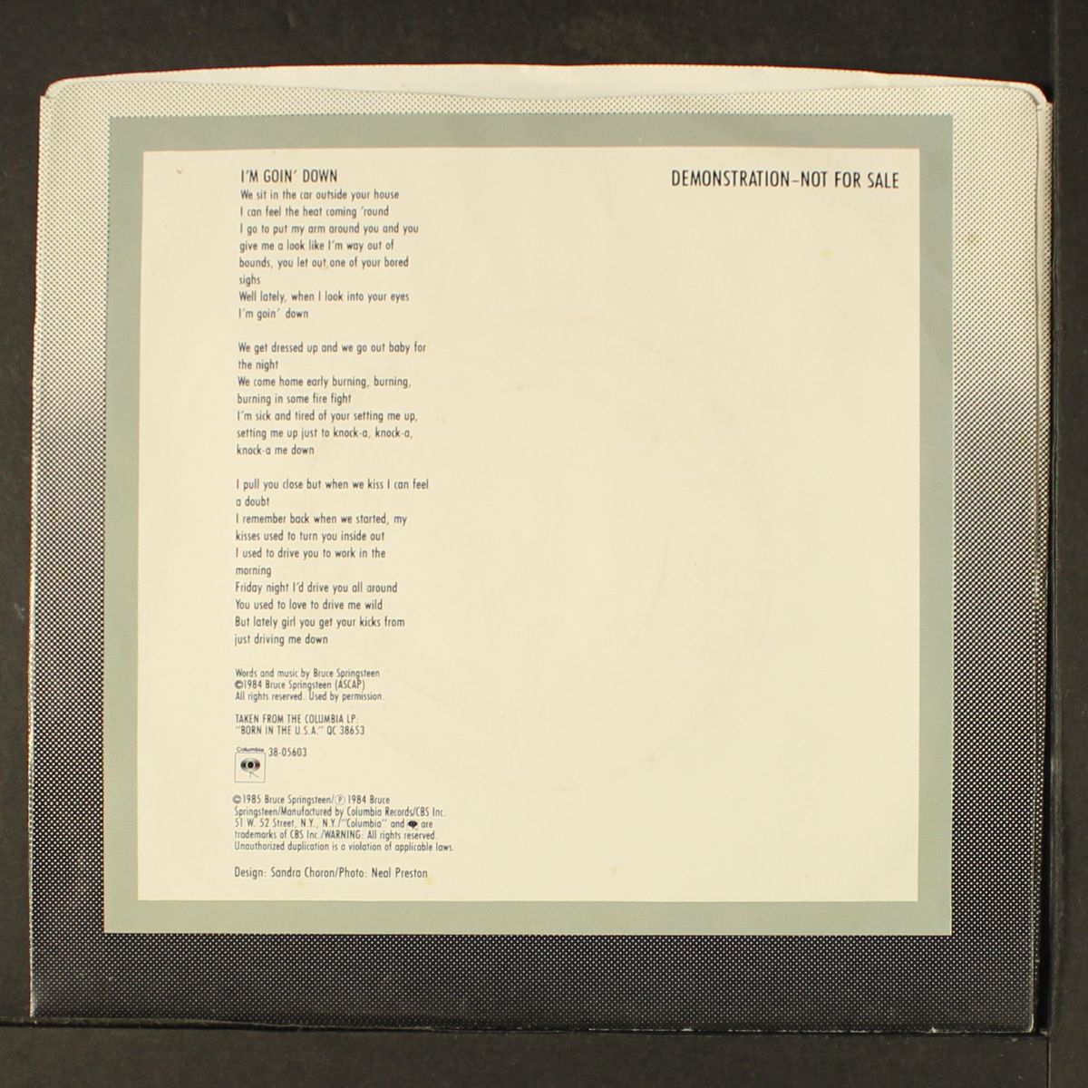 i'm going down / same by BRUCE SPRINGSTEEN