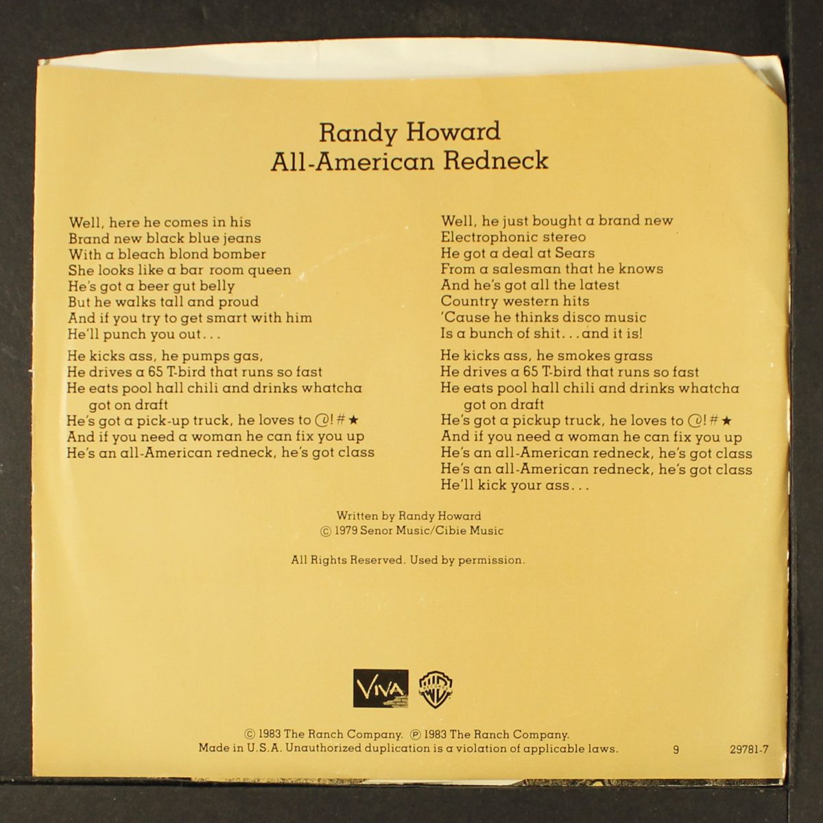 all-american redneck / same by RANDY HOWARD