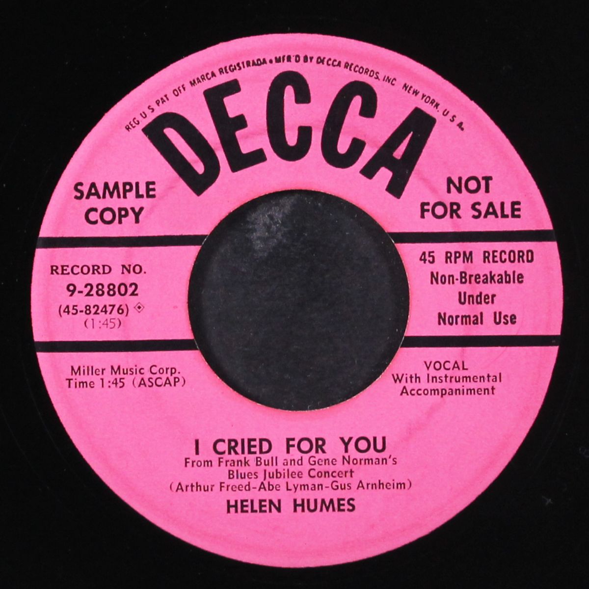 mean way of lovin' / i cried for you by HELEN HUMES