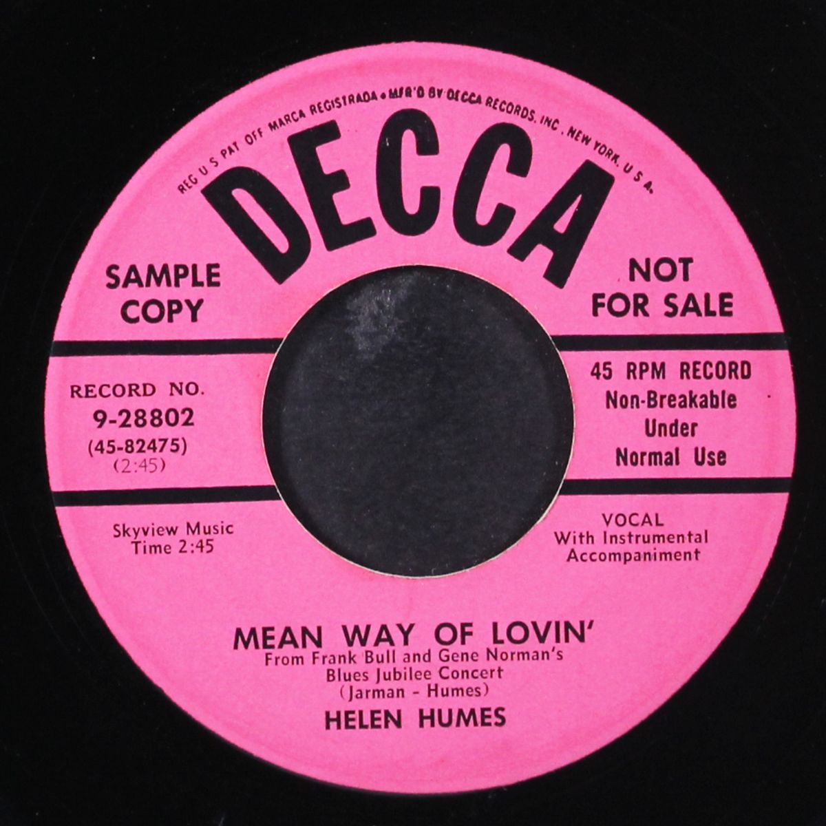 mean way of lovin' / i cried for you by HELEN HUMES