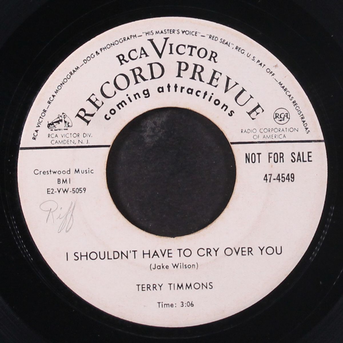 got nobody to love / i shouldn't have to cry over you by TERRY TIMMONS
