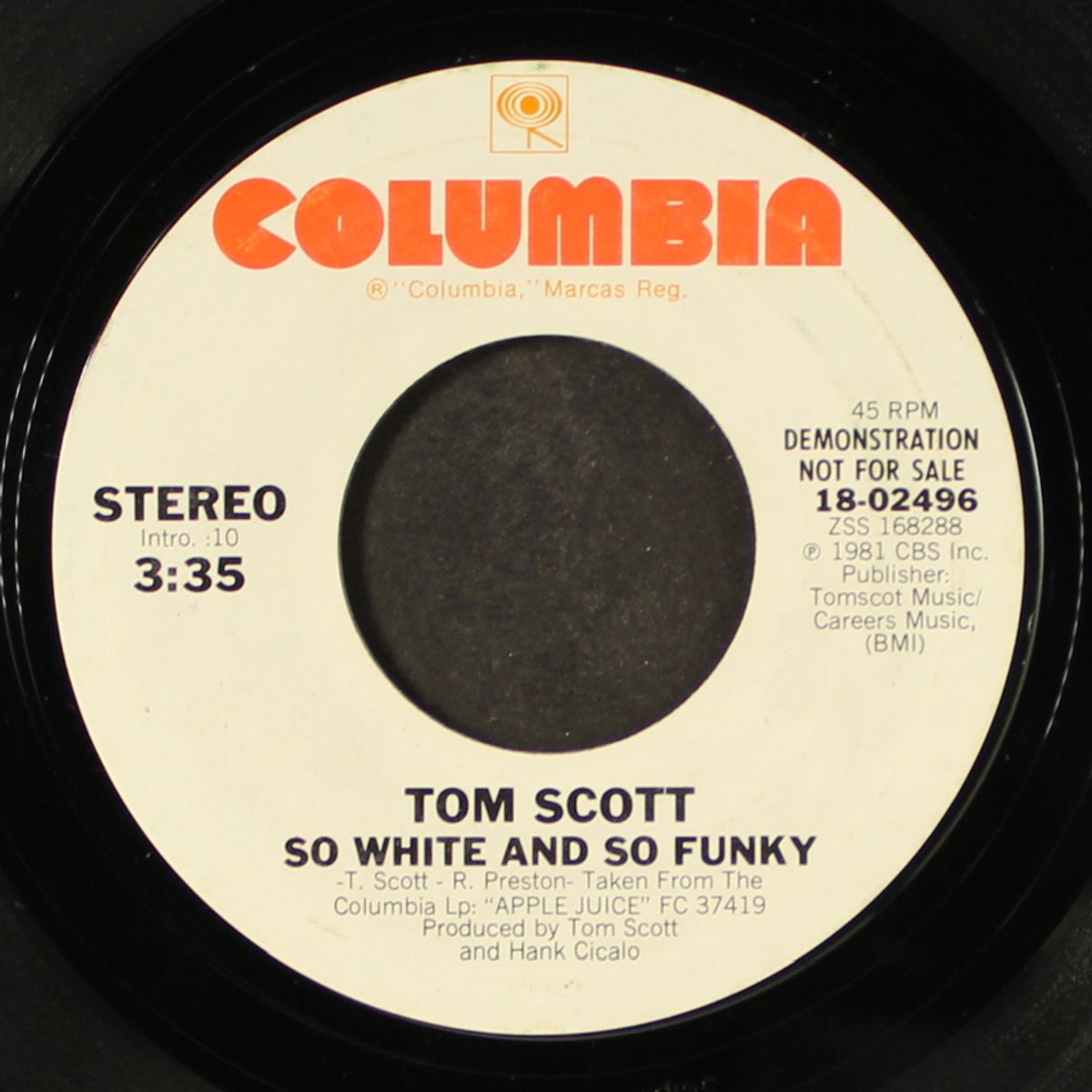 so white and so funky / same by TOM SCOTT