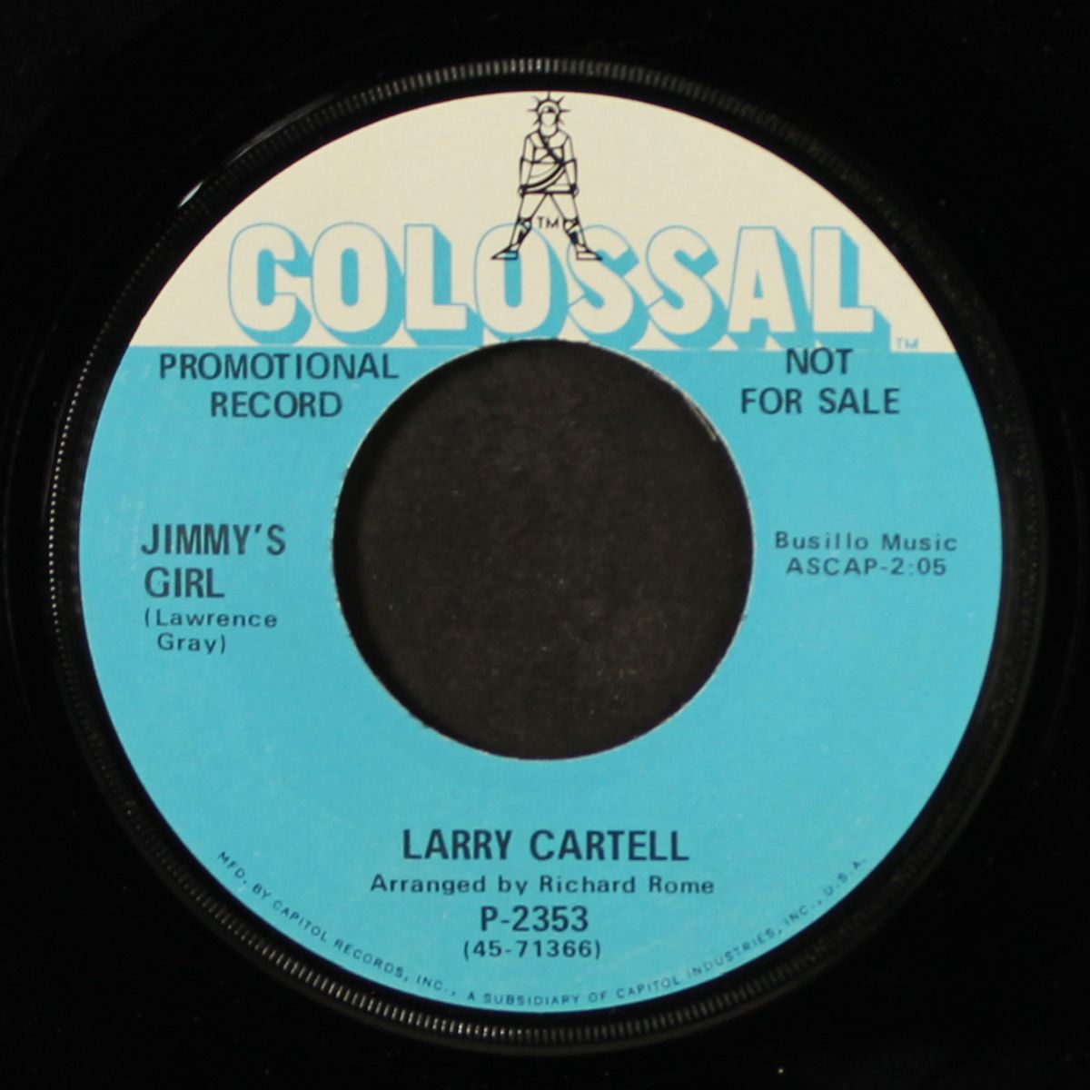 lady luck / jimmy's girl by LARRY CARTELL