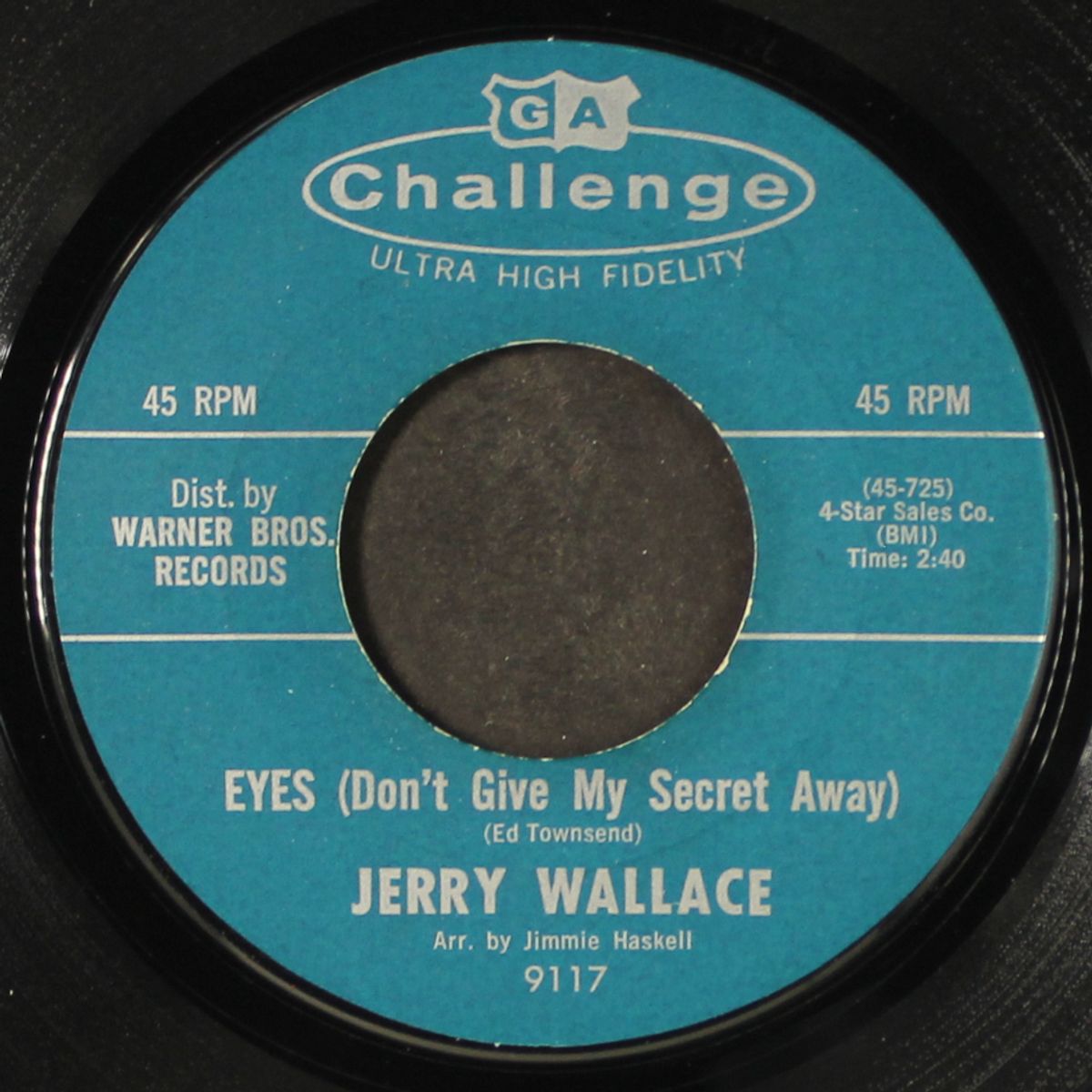 eyes (don't give my secret away) / lonesome by JERRY WALLACE