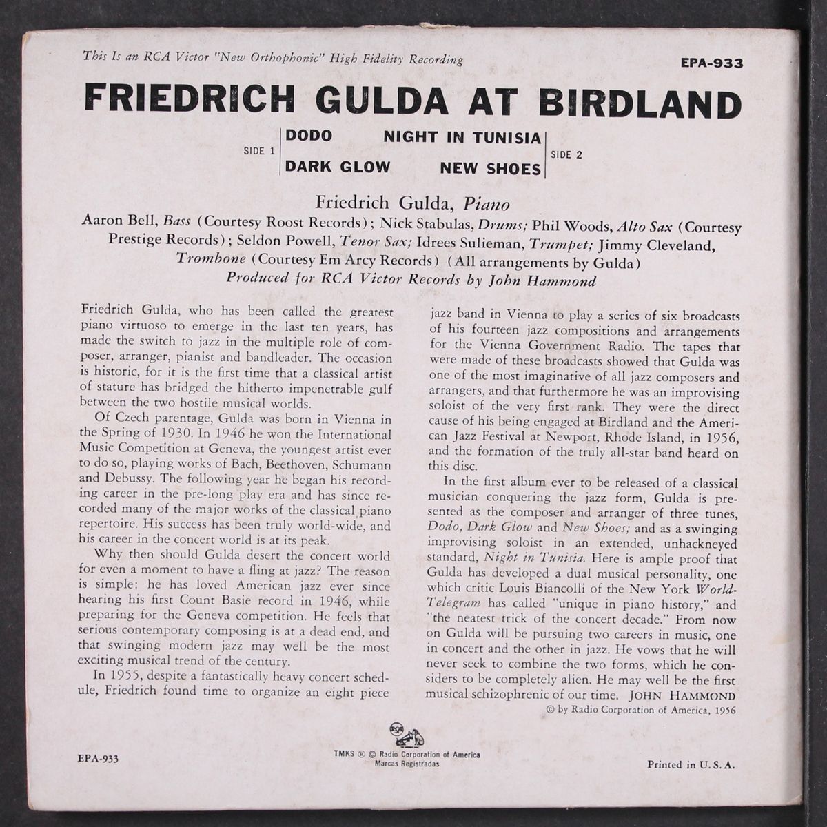 at birdland by FRIEDRICH GULDA