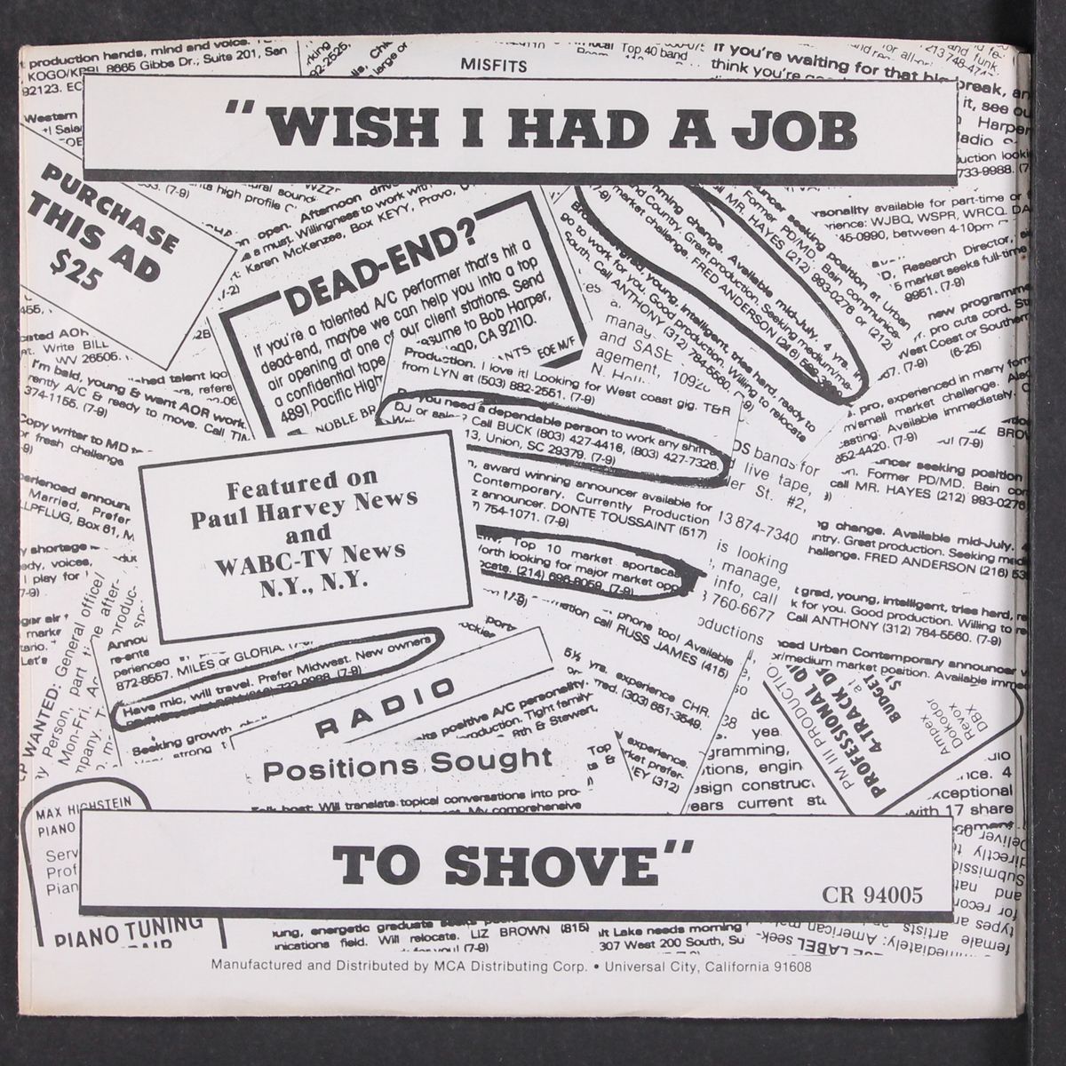 i wish i had a job to shove / the way i feel tonight by RODNEY LAY & WILD WEST