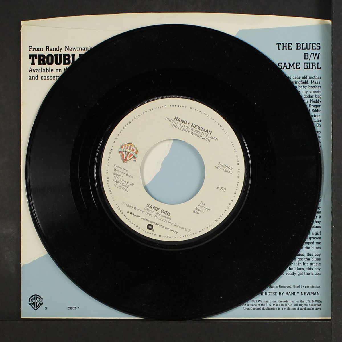 the blues / same girl by RANDY NEWMAN