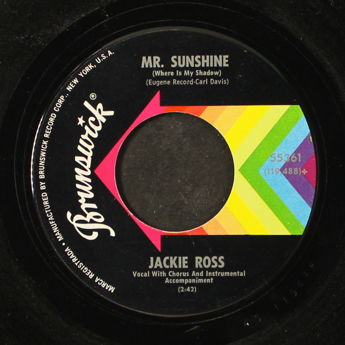 mr. sunshine / walk on my side by JACKIE ROSS