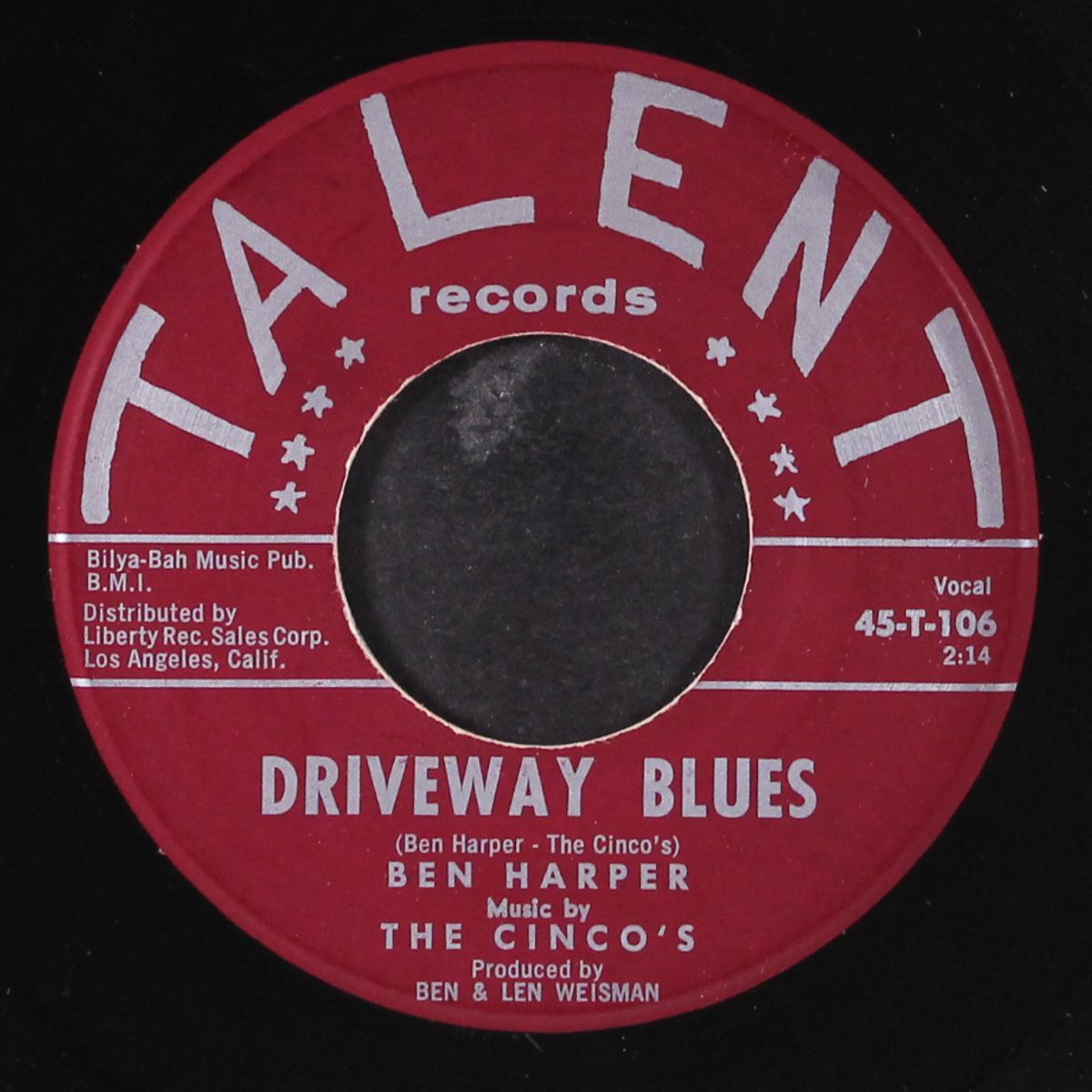 driveway blues / here comes my gal by BEN HARPER & CINCO'S