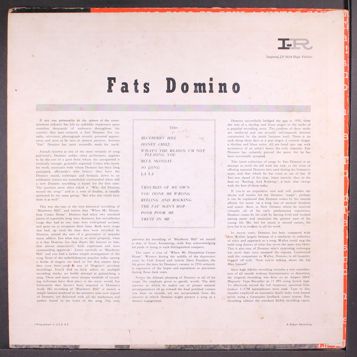 this is fats domino! by FATS DOMINO