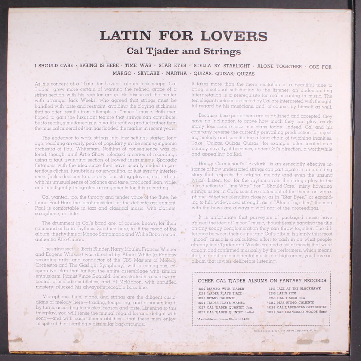 latin for lovers by CAL TJADER
