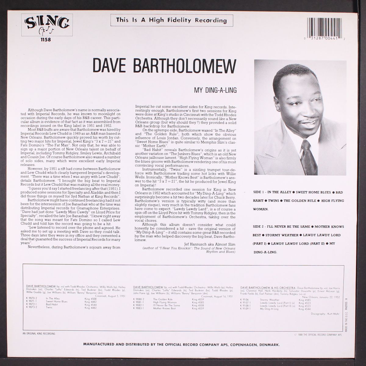 my ding-a-ling by DAVE BARTHOLOMEW