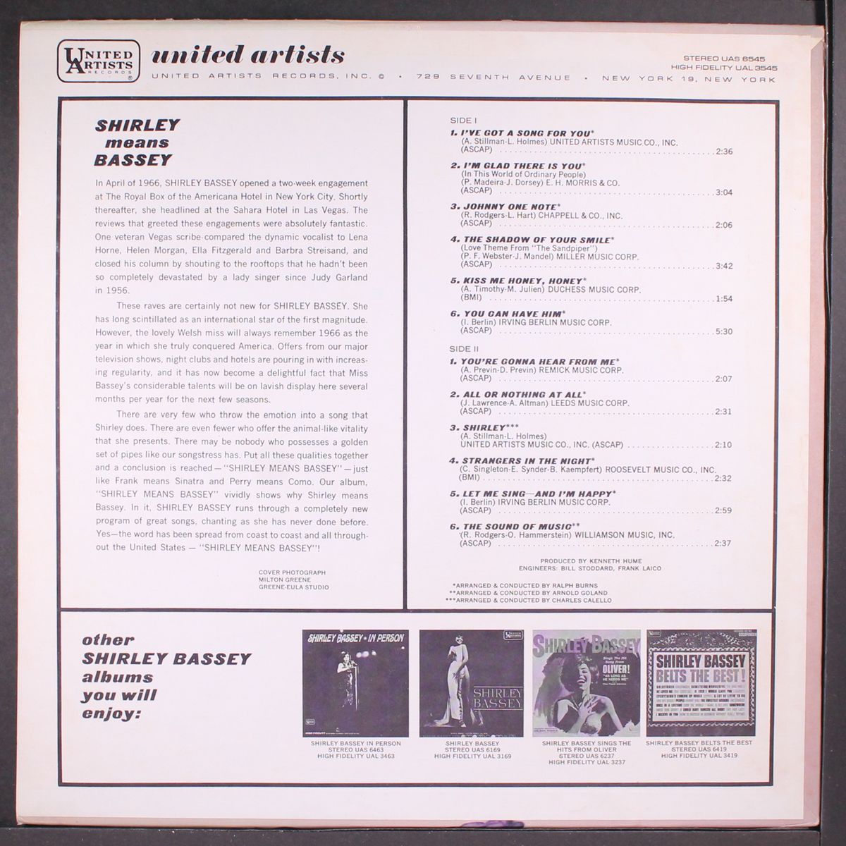 shirley means bassey by SHIRLEY BASSEY