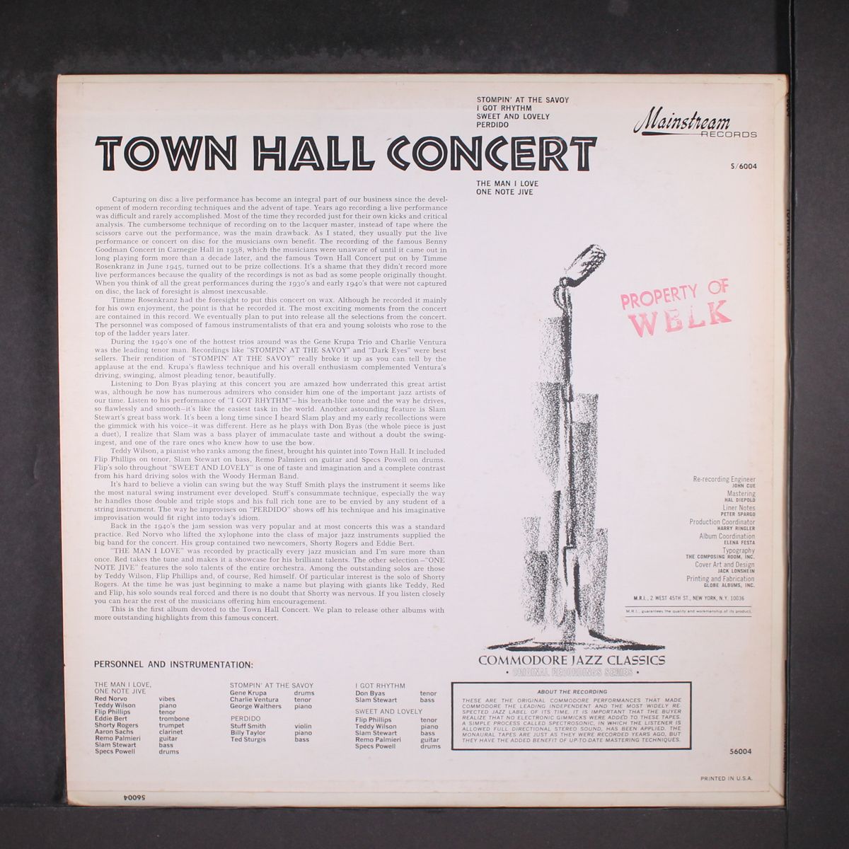 town hall concert by VARIOUS