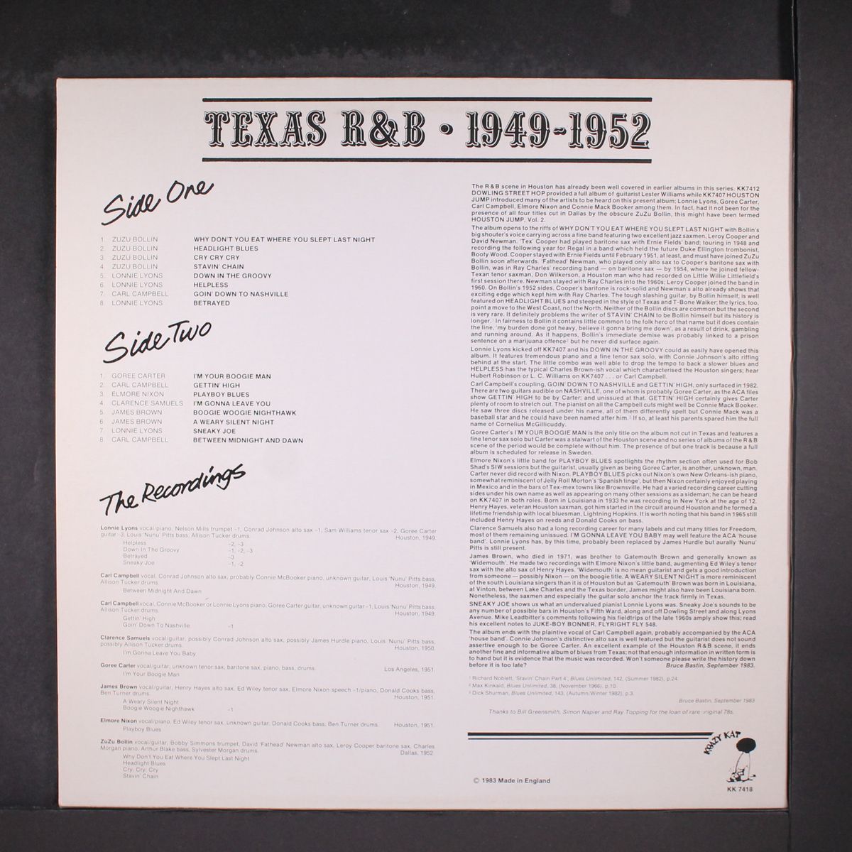 down in the groovy, texas r&b 1949-1952 by VARIOUS