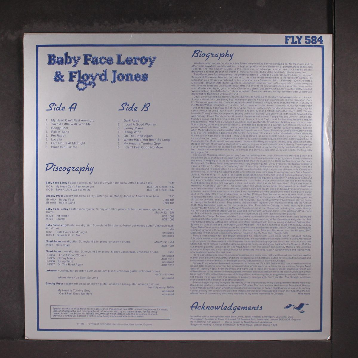 classic early 1950s chicago blues by BABY FACE LEROY / FLOYD JONES