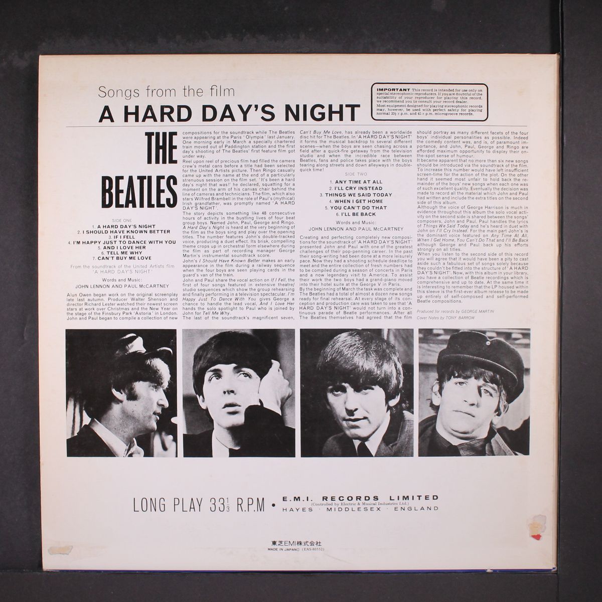 a hard day's night by BEATLES