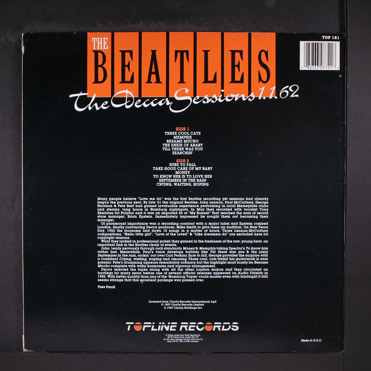 the decca sessions 1.1.62 by BEATLES