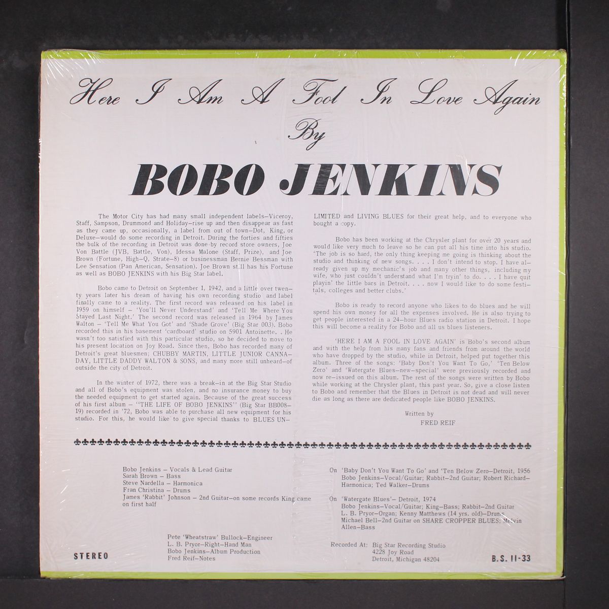 here i am a fool in love again by BOBO JENKINS