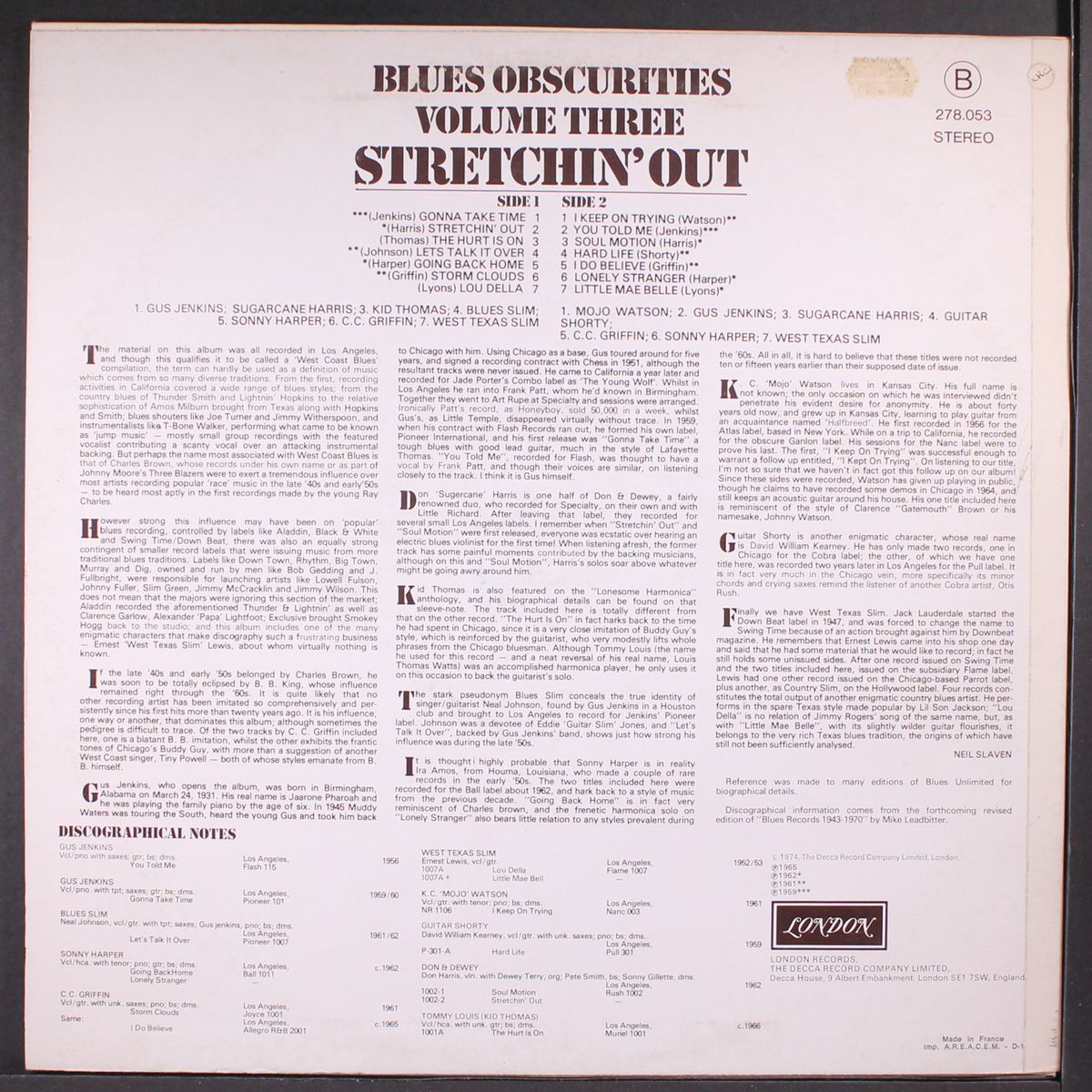 blues obscurites, vol. 3; stretchin' out by VARIOUS