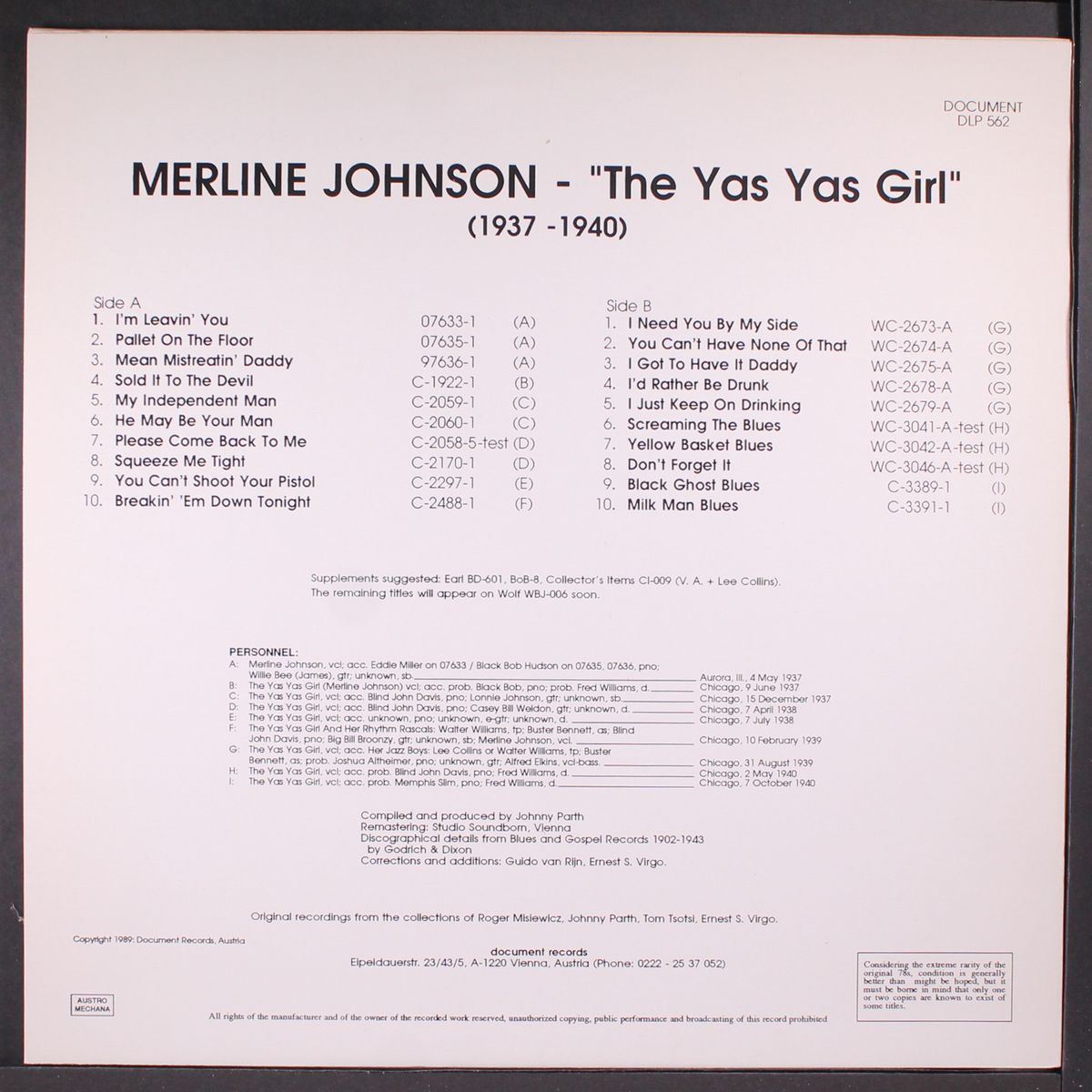 the yas yas girl (1937-1940) by MERLINE JOHNSON