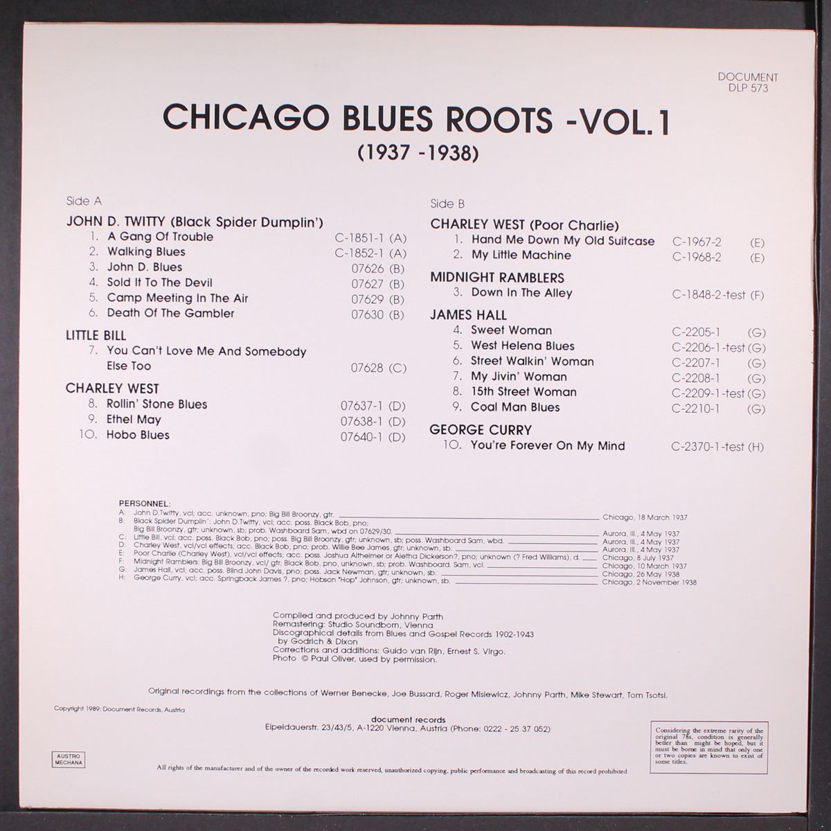 chicago blues roots, vol. 1 (1937-1938) by VARIOUS