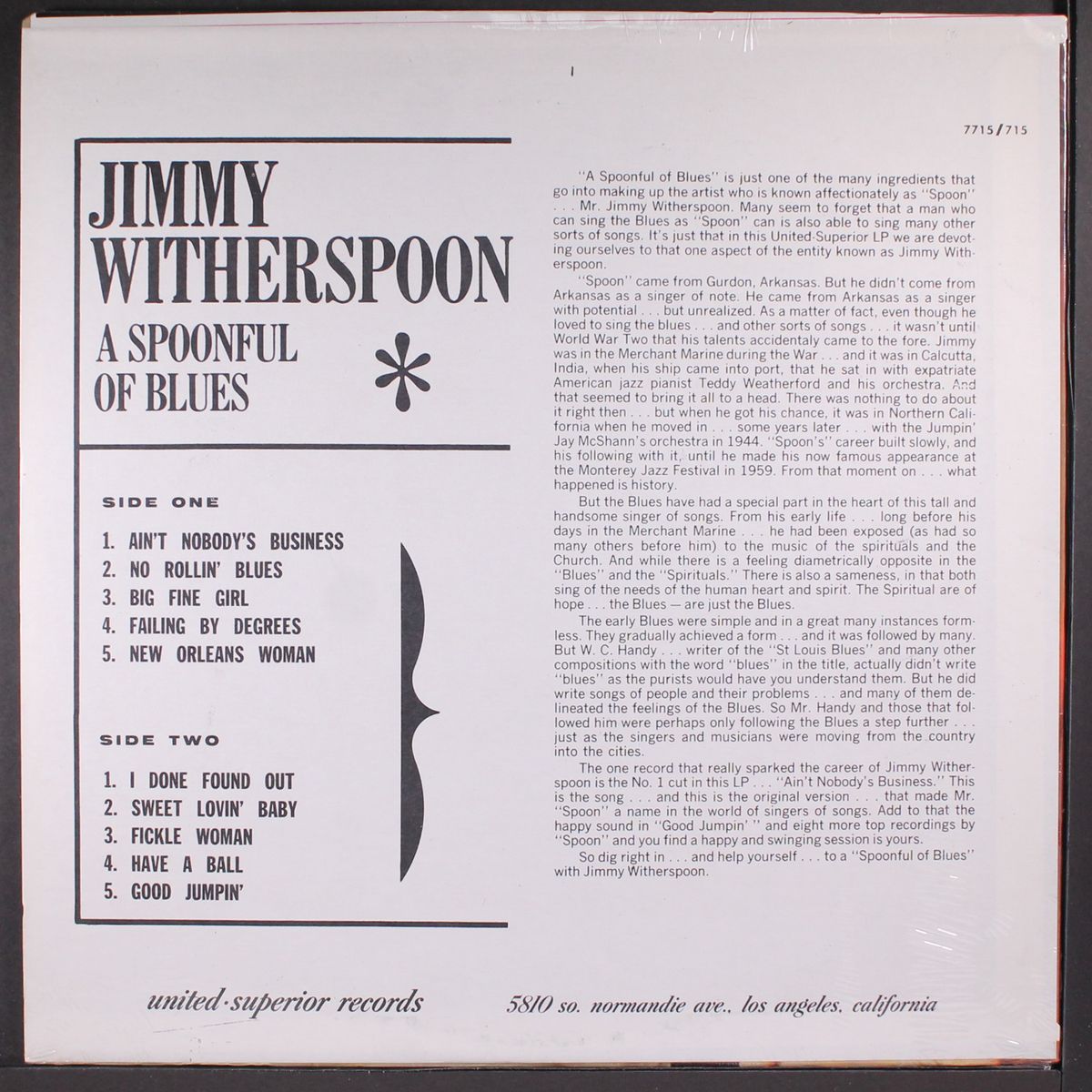 a spoonful of blues by JIMMY WITHERSPOON