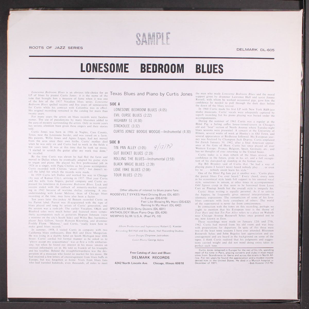 lonesome bedroom blues by CURTIS JONES