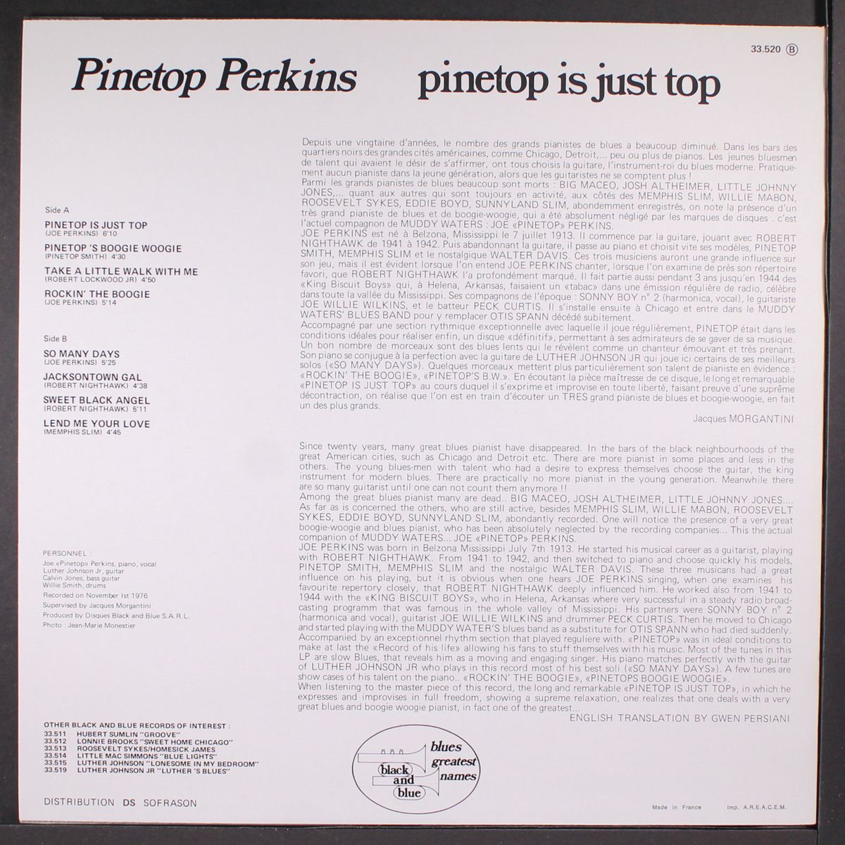 pinetop is just top by PINETOP PERKINS