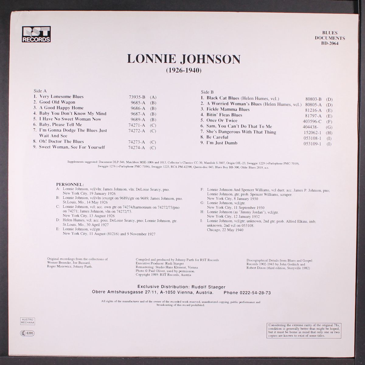 1926-1940 by LONNIE JOHNSON