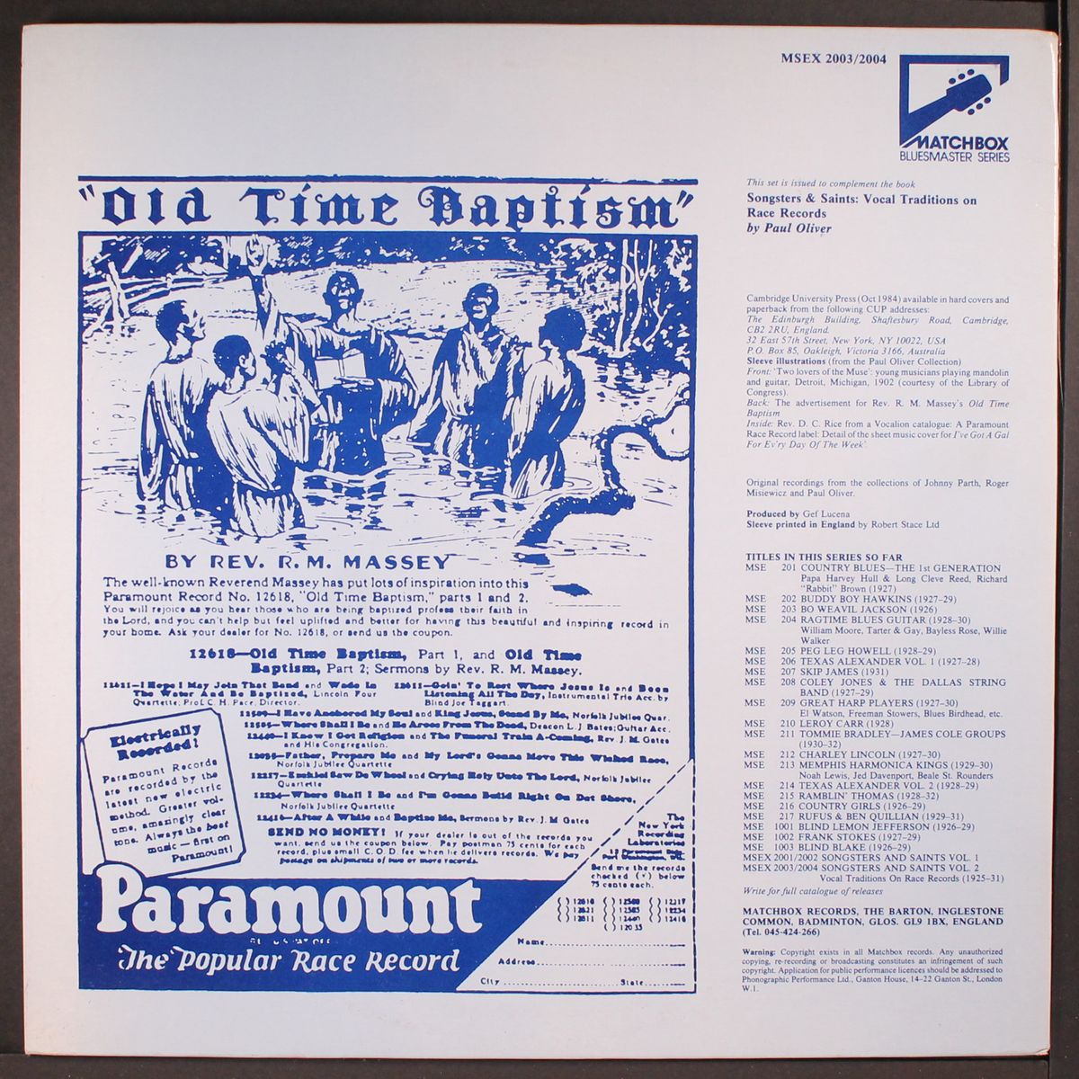 songsters & saints; vocal traditions on race records, vol. 2 by VARIOUS