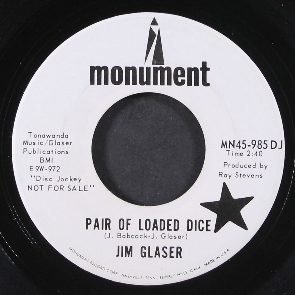 pair of loaded dice by JIM GLASER