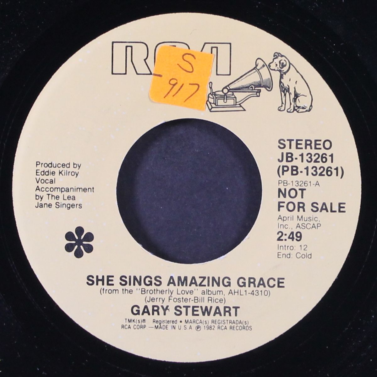 she sings amazing grace / cold turkey by GARY STEWART