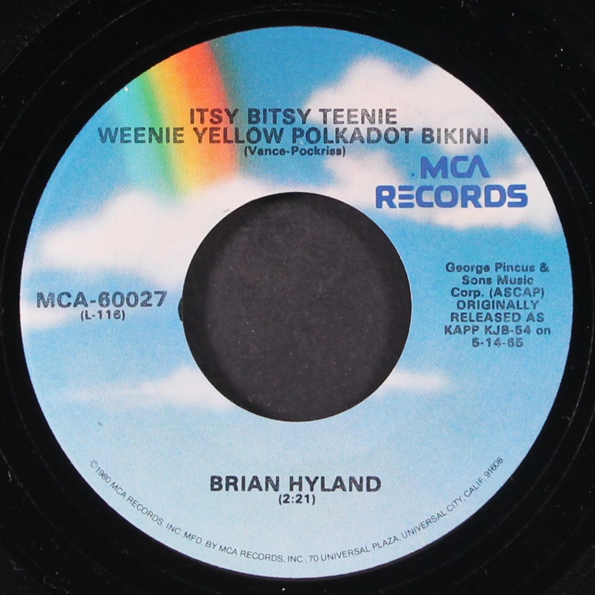 itsy bitsy teenie weenie yellow polkadot bikini / here comes summer by BRIAN HYLAND / JERRY KELLER